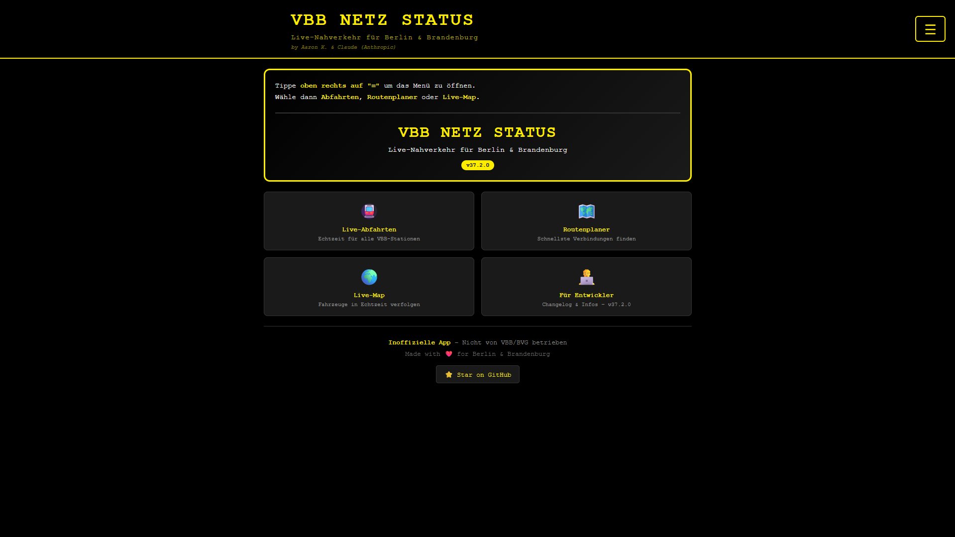 VBB Status (WebApp)